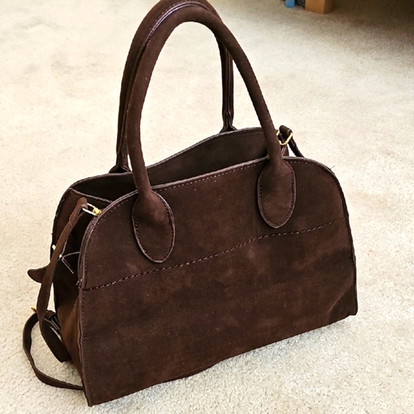 Handbags - Brown Faux Suede Tote Bag